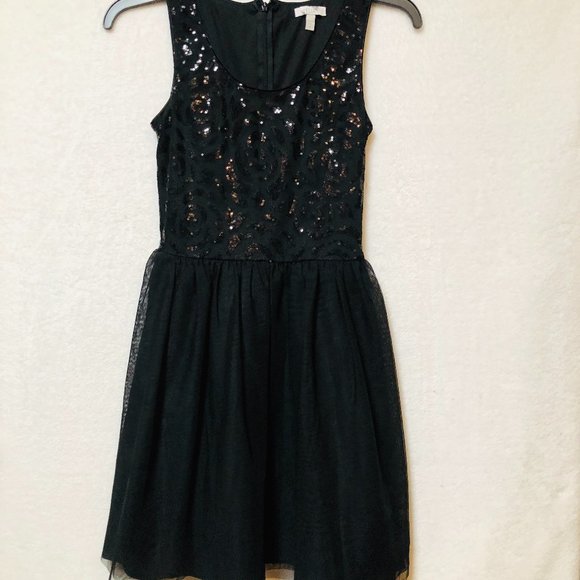 dELiA*s Dresses & Skirts - dELiA's Black Sequined Top Dress